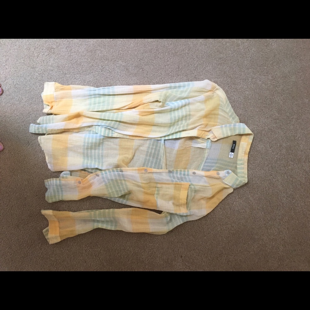 Yellow and blue plaid flannel